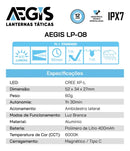 Lanterna Tática Aegis Lp-08 Led 800 Lúmens Recarregável