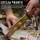Faca Tatica Limpa Peixe Aço Inox Com Bainha
