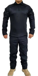 Combat Shirt Preta Camisa Tática Reforçada Rip Stop Top