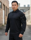 Combat Shirt Preta Camisa Tática Reforçada Rip Stop Top