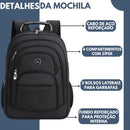 Mochila Masculina Impermeável Reforçada Aço Escola Notebook