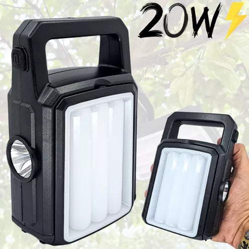 Lampião Led Recarregável Lâmpada Camping Solar Usb Pescaria