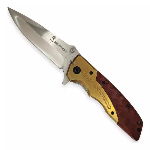 Canivete Tático Semi Automático Original Browning Gold