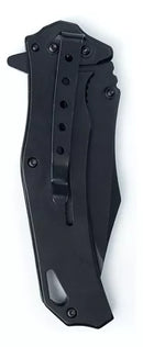 Canivete tático Spunk Invictus afiado com trava liner lock aço inoxidável All Black para EDC