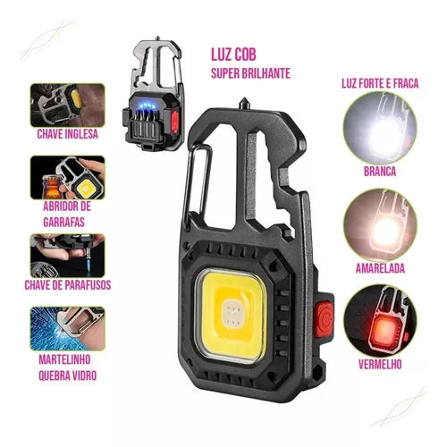Lanterna Magnetica Multi Função De Bolso Pesca Caça Mecanica Cor da lanterna Preto Cor da luz Quadrado