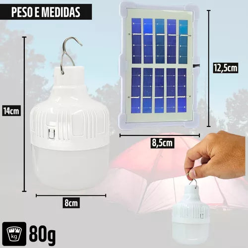 Lampião Led Potente Recarregável Lamparina Camping Barraca