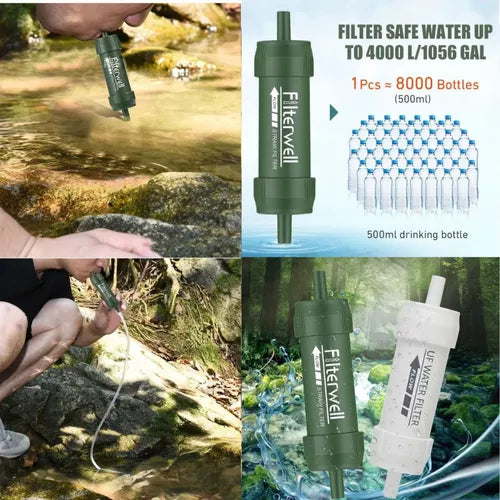 Filtro De Água Portátil Purificador Camping Sobrevivência