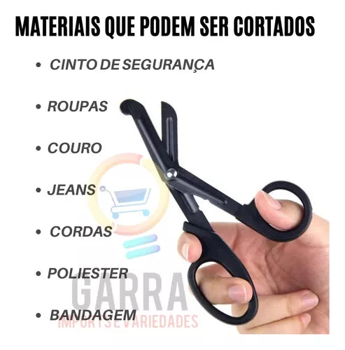 Tesoura Edc Ponta Romba Aph Resgate Samu Bombeiros Original