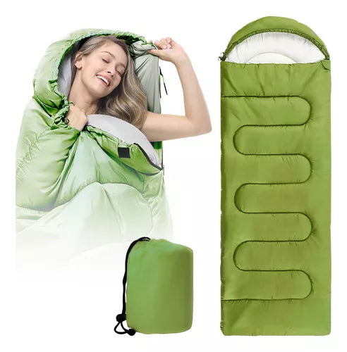 Saco De Dormir Com Capuz Estocasa Impermeável Zíper Acampar