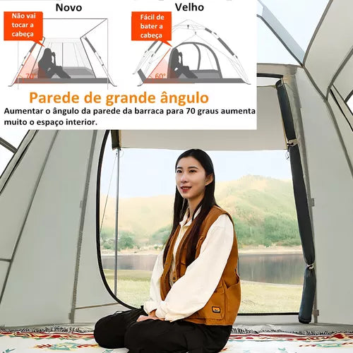Barraca Acampamento Camping Automatica Impermeavel 4 Pessoas