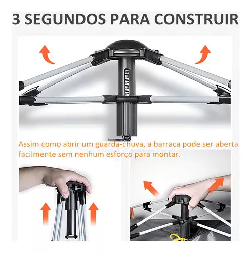 Barraca Acampamento Camping Automatica Impermeavel 4 Pessoas