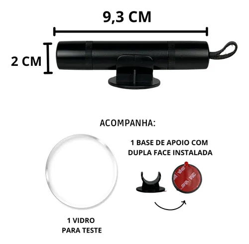 Quebra Vidro Carro Corta Cinto Emergência Portátil Preto