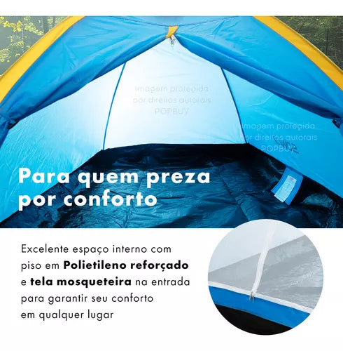 Barraca Camping 2 Pessoas Impermeável 1000mm Acampamento