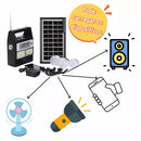 Kit Bateria Portátil Painel Solar 3 Lâmpadas Led Rádio Mp3
