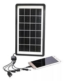 Carregador Portátil Placa Energia Painel Solar Usb Celular Cor Preto