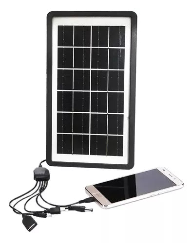 Carregador Portátil Placa Energia Painel Solar Usb Celular Cor Preto