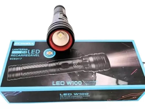 Lanterna Tática Recarregável Led W100 Super Potente