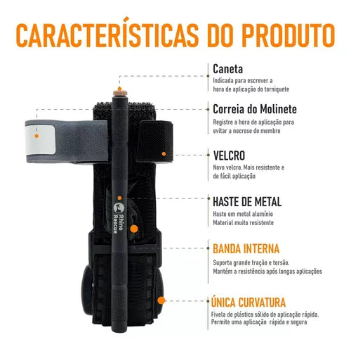 Torniquete Rhino Rescue Haste Metálica Homologado
