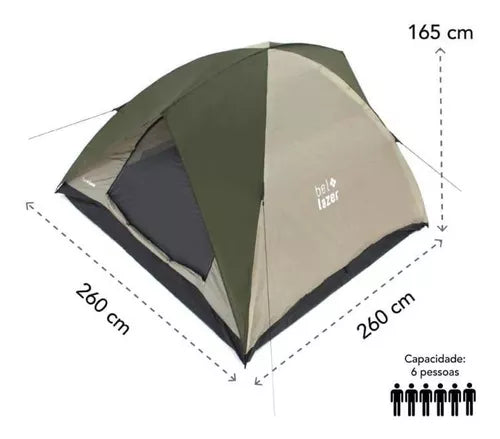 Barraca Camping Alta Premium Impermeável 6 Pessoas Bel
