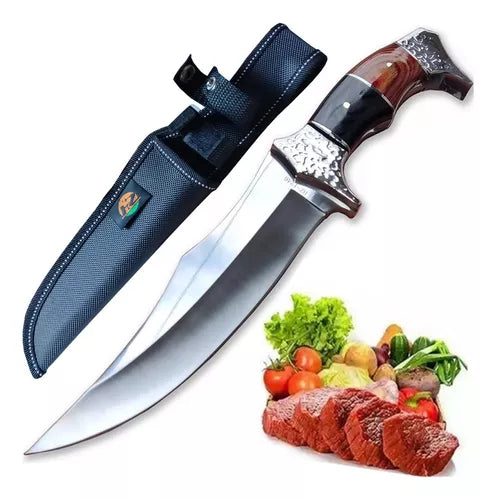 Faca De Caça Pesca Churrasco Luxo Fulltang Inox Slk...
