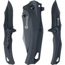 Canivete tático Spunk Invictus afiado com trava liner lock aço inoxidável All Black para EDC