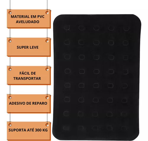 Kit Barraca Bel + Colchão Casal +bomba De Ar Manual Black