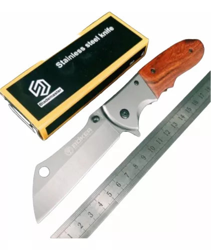 Canivete Semiautomático Boker Trilha Camping Tático Pesca Cor Madeira