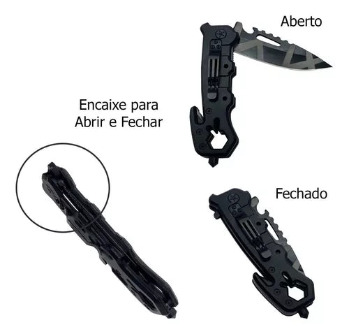 Canivete Tático Retrátil Saque Rápido Afiado Camping Pesca