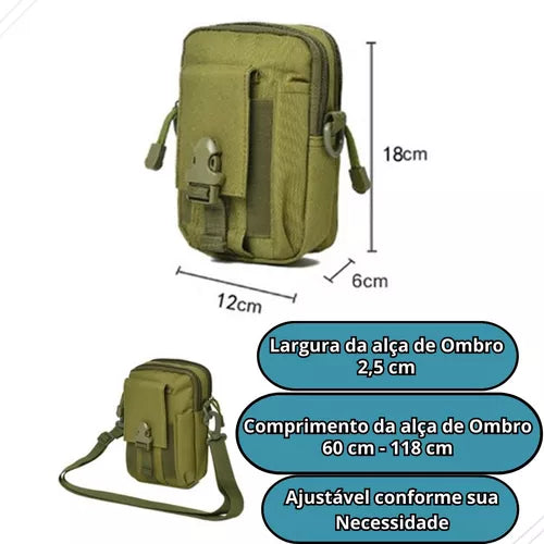 Bolsa Masculina Pochete Militar Pequena De Ombro Tiracolo