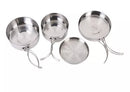 Conjunto De Panelas Inox Kit 4 Pçs Acampamento Camping Pesca