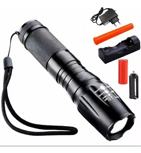 Lanterna Tática X900 Led Potente Recarregável Com Super Zoom