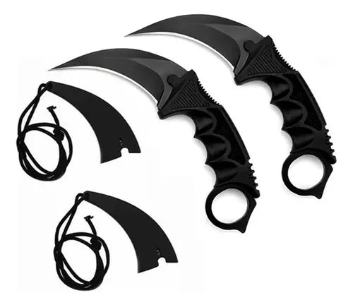 Kit 2 Karambit Faca Afiada Tática Militar + Bainha