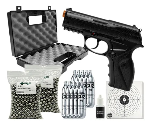 Pistola C11 4.5mm + Maleta + Munição + 10 Co2 + Alvo + Oleo