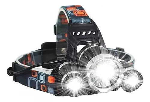 Lanterna de Cabeça EC-62222 3 LED Recarregável Profissional