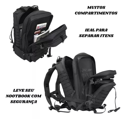 MODUS Mochila Tática Militar Camping Reforçada 50 Litros Impermeável