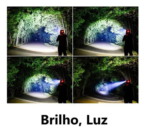 Lanterna de Cabeça EC-62222 3 LED Recarregável Profissional