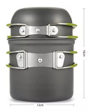 Mini Fogareiro + Conjunto Panela Camping 2 Peças+ Talheres