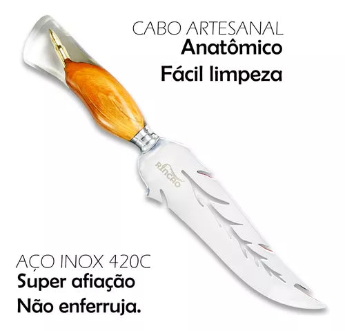Picanheira Folha 10pol Inox Cabo Resina Capsula De Fuzil