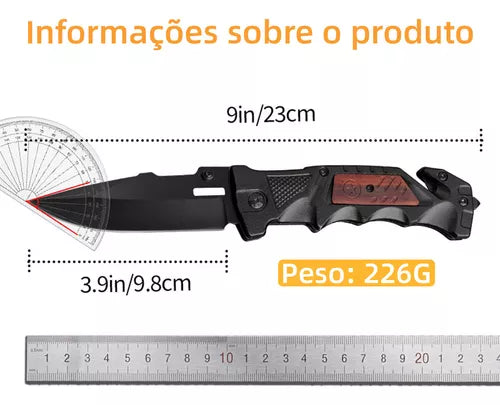 Canivete Retrátil Portátil De Bolso Faca Camping Pesca Caça