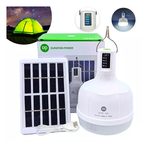 Lâmpada Camping Lampião Led Potente Solar Usb Barraca Pesca
