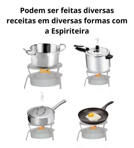 Fogareiro A Álcool Fogão Camping Portátil Espiriteira Pesca