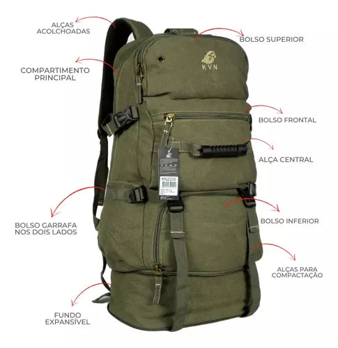 Mochila Impermeável 80 Litros Para Viagem Trilhas E Camping