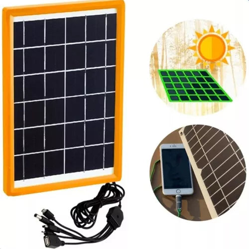 Placa Solar Carregador Usb Varias Entradas 6v Celular Tablet