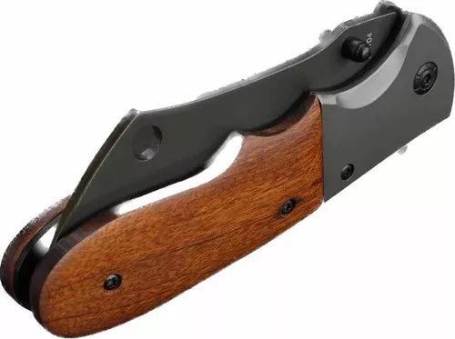 Canivete Semiautomático Boker Trilha Camping Tático Pesca Cor Madeira