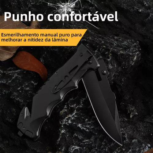 Canivete Retrátil Portátil De Bolso Faca Camping Pesca Caça