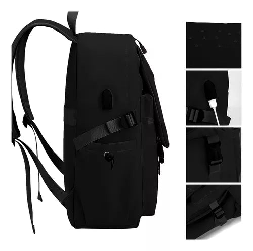 Mochila Escolar Faculdade Notebook Moderna Saída Cabo Usb