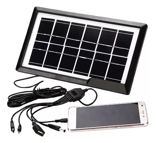 Carregador Portátil Placa Energia Painel Solar Usb Celular Cor Preto