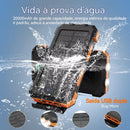 Powerbank 20000 Mah Carregador Solar C/luzes + Bússola Preto.
