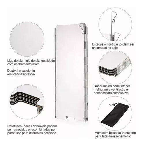 Protetor De Vento Para Fogareiro Wind Shield Joyfox Camping
