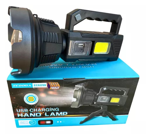 Lanterna Holofote C/ Power Bank + Led Lateral Alcança 2km